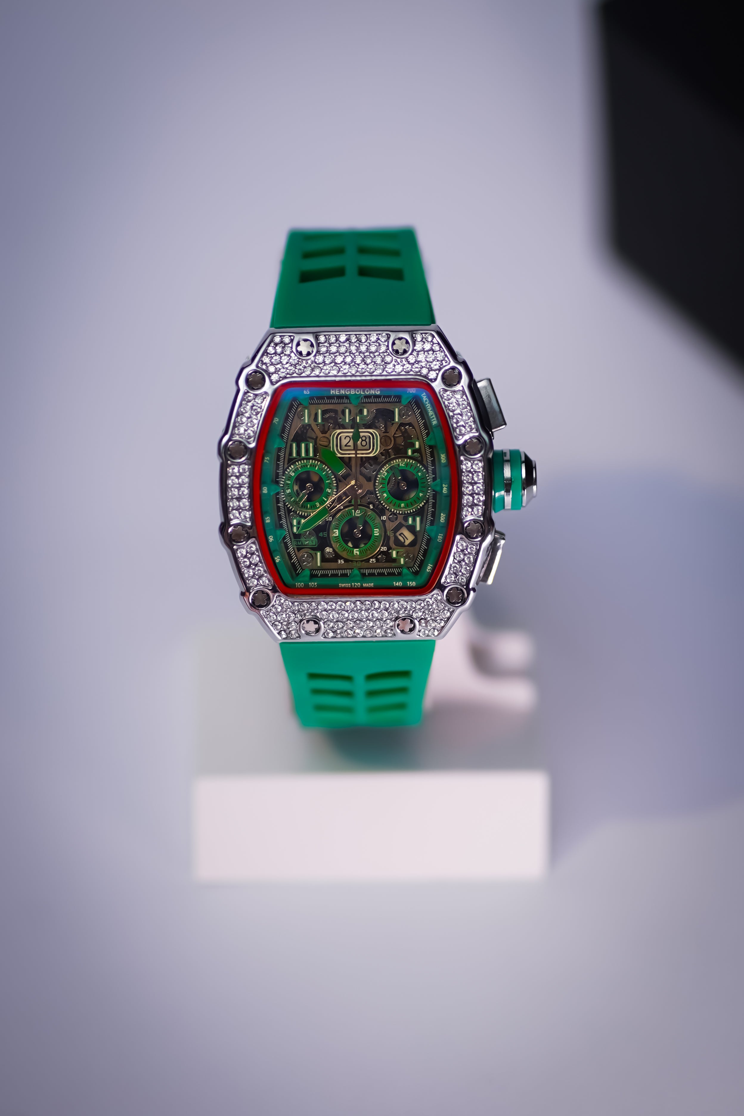 Emerald Apex Iced Out Chrono (Verdant Green)