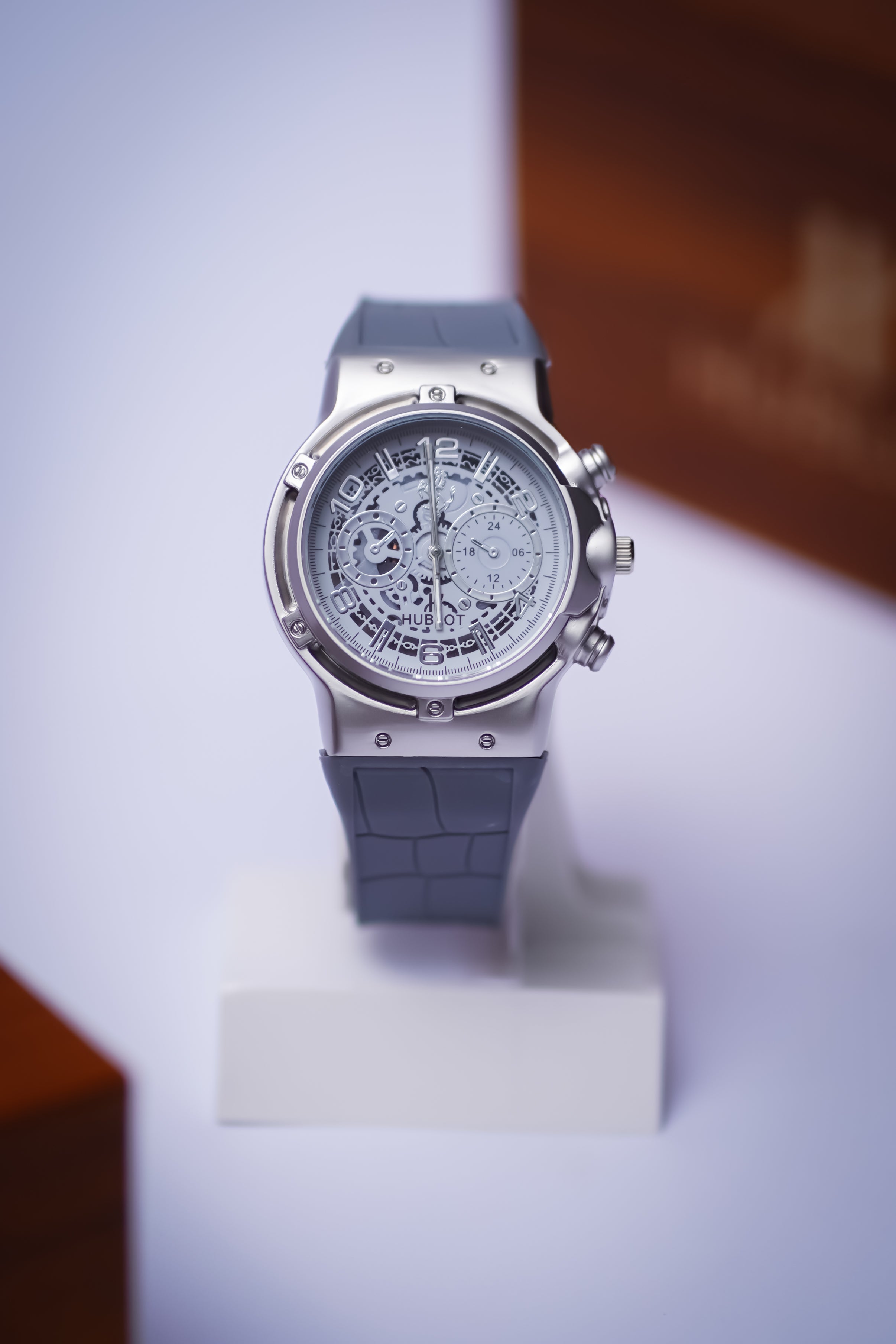 Apex Skeleton Chronograph (Brushed Steel & Slate Gray)