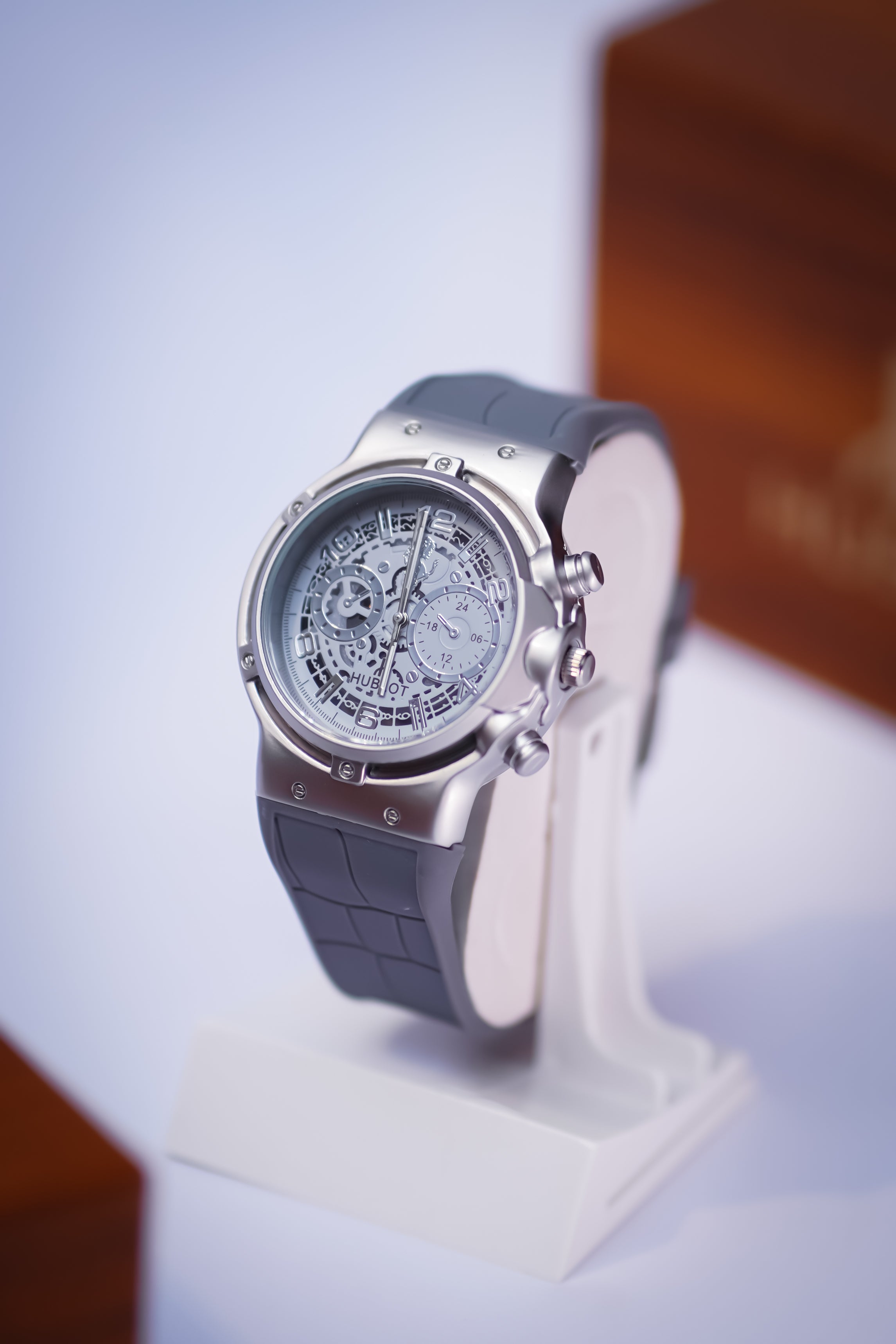 Apex Skeleton Chronograph (Brushed Steel & Slate Gray)